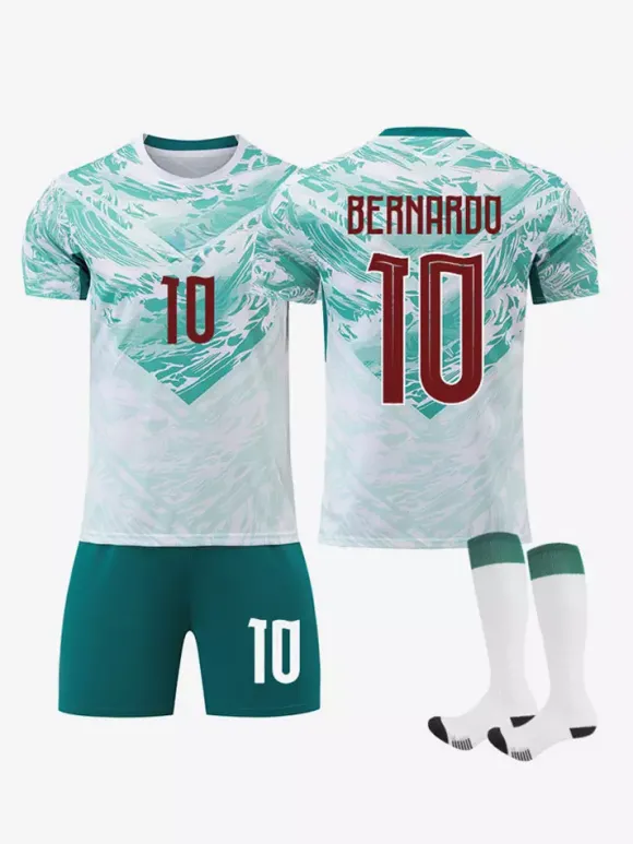 Ensemble de 3 maillots extérieurs de l'équipe nationale 2026 : Ronaldo n° 7 et B. Fernandes n° 8