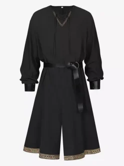 Ensemble de tunique médiévale verte 3 pièces pour homme robe Renaissance avec ceinture et brassards costume de rôdeur viking celtique pour fête médiévale