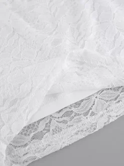 Ensemble deux pièces blanc chic décontracté au quotidien bretelles en dentelle pantalon sans manches