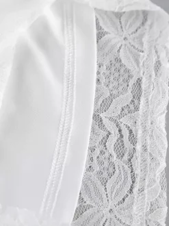 Ensemble deux pièces blanc chic décontracté au quotidien bretelles en dentelle pantalon sans manches