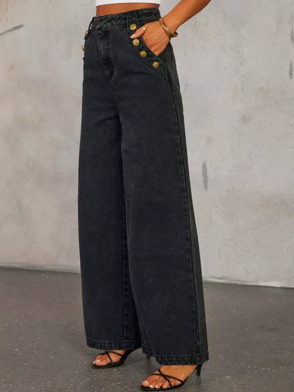 Ensemble deux pièces en denim gilet boutonné et jean droit tenue d'été pour femme 2026