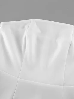 Ensemble deux pièces femme : haut bustier et jupe longue en dentelle - Coupe élégante et ajustée - Dentelle florale - Tenue de soirée estivale 2026