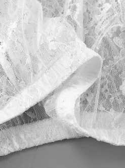 Ensemble deux pièces femme : haut bustier et jupe longue en dentelle - Coupe élégante et ajustée - Dentelle florale - Tenue de soirée estivale 2026