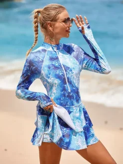 Ensemble deux pièces à jupe et manches longues anti-UV