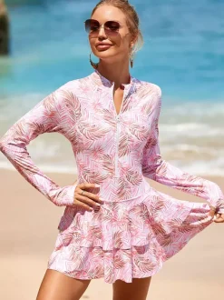 Ensemble deux pièces à jupe et manches longues anti-UV