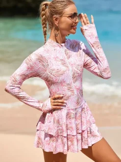 Ensemble deux pièces à jupe et manches longues anti-UV