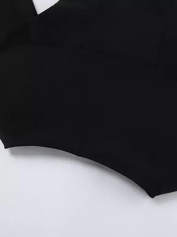 Ensemble deux pièces élégant pour femme tailleur pantalon - Col montant vintage boutons dorés manches cloche - Tenue de soirée de gala printemps 2026