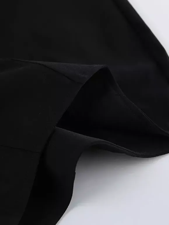 Ensemble deux pièces élégant pour femme tailleur pantalon - Col montant vintage boutons dorés manches cloche - Tenue de soirée de gala printemps 2026