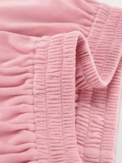 Ensemble deux pièces rose décontracté style streetwear col rabattu manches longues et pantalon