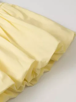 Ensemble jupe 2 pièces jaune élégante à bretelles et col plissé sans manches