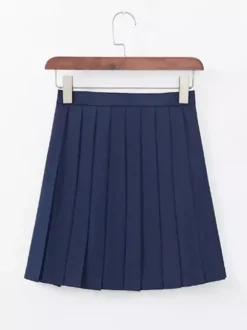 Ensemble Lolita JK d'uniforme scolaire japonais : T-shirt marin à manches longues bleu marine foncé et jupe courte