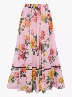 Ensemble maillot de bain rose sexy à imprimé floral asymétrique et décolleté asymétrique