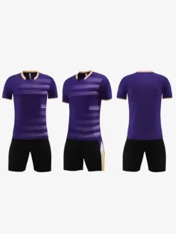 Ensemble Maillot De Football Respirant Homme Sport Flocage Personnalisé Violet