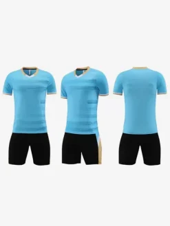 Ensemble Maillot De Football Respirant Homme Sport Flocage Personnalisé Violet