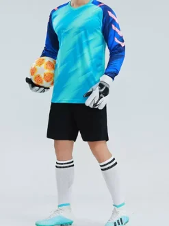 Ensemble Maillot De Football Respirant Homme Manches Longues Short Flocage Personnalisé