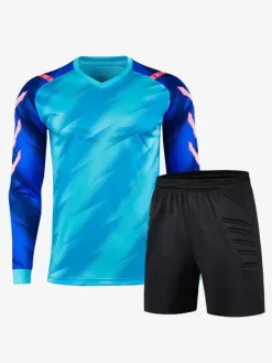 Ensemble Maillot De Football Respirant Homme Manches Longues Short Flocage Personnalisé