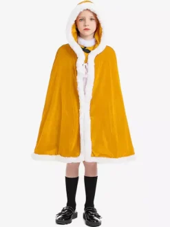 Ensemble Noël Rouge Cape Top Polyester Enfant Déguisement Noël