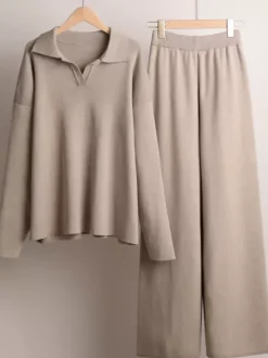 Ensemble Pantalon Manches Longues Noir Style En Route Décontracté