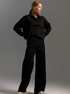 Ensemble Pantalon Manches Longues Noir Style En Route Décontracté