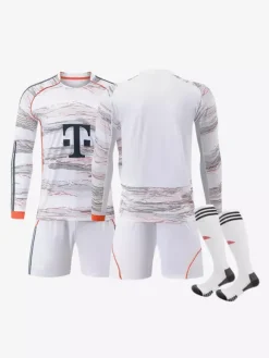 Ensemble 3 pièces blanc personnalisé à manches longues pour adultes et enfants (25/26)