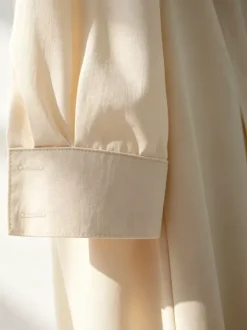 Ensemble 2 pièces en lin et coton pour femme - Chemise élégante à manches longues et ceinture et pantalon large - Style été 2026