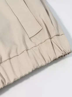 Ensemble 2 pièces : pantalon blanc plissé en polyester col rabattu manches longues.