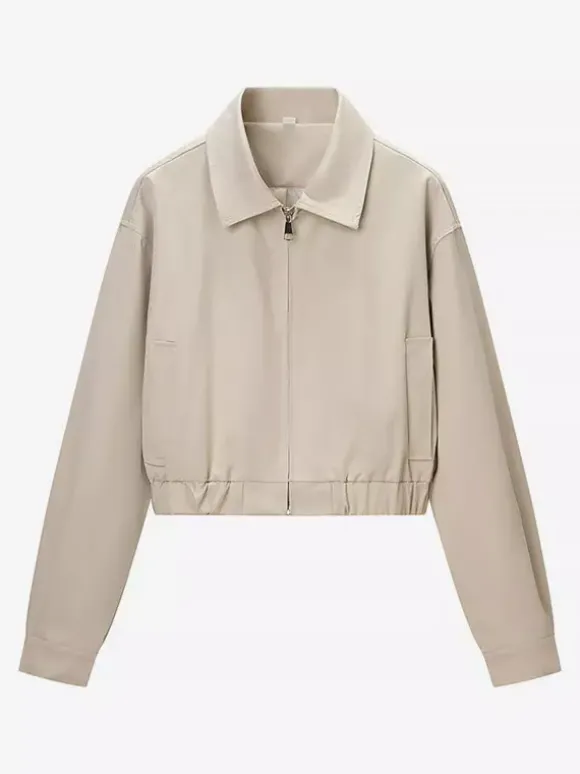 Ensemble 2 pièces : pantalon blanc plissé en polyester col rabattu manches longues.