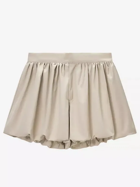 Ensemble 2 pièces : pantalon blanc plissé en polyester col rabattu manches longues.