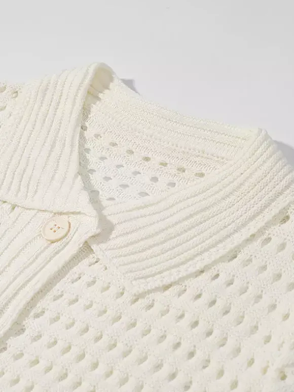 Ensemble 2 pièces pour femme : jupe blanche élégante à franges et revers manches longues.