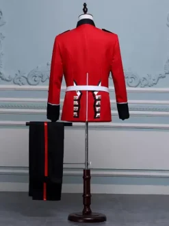 Ensemble rétro rouge pour hommes élégant manches longues costume machaon Performance vêtements de danse