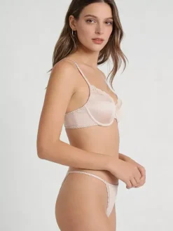 Ensembles soutien-gorge et culotte deux pièces en dentelle couleur chair pour mariée