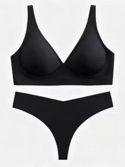 Ensembles soutien-gorge et culotte 2 pièces de lingerie verte
