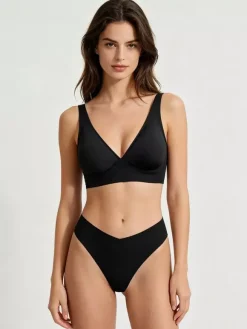 Ensembles soutien-gorge et culotte 2 pièces de lingerie verte