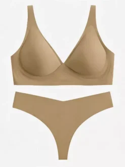 Ensembles soutien-gorge et culotte 2 pièces de lingerie verte