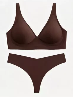 Ensembles soutien-gorge et culotte 2 pièces de lingerie verte