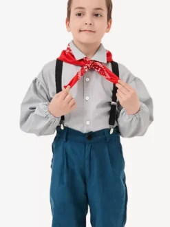 Ensemble salopette pour enfants bleu foncé avec écharpe