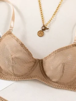 Ensembles de lingerie 2 pièces : soutien-gorge et culotte kaki transparents