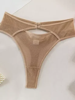 Ensembles de lingerie 2 pièces : soutien-gorge et culotte kaki transparents