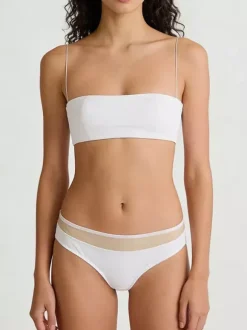 Ensembles de lingerie 2 pièces : soutien-gorge et culotte blancs à lacets et dos croisé.