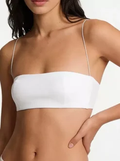 Ensembles de lingerie 2 pièces : soutien-gorge et culotte blancs à lacets et dos croisé.