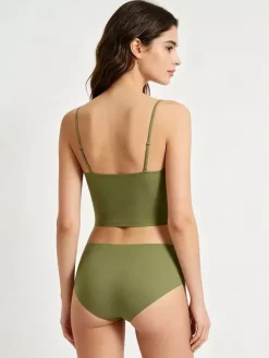 Ensembles de lingerie 2 pièces vert soutien-gorge et culotte