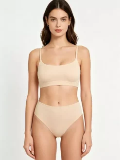Ensemble soutien-gorge et culotte marron 2 pièces