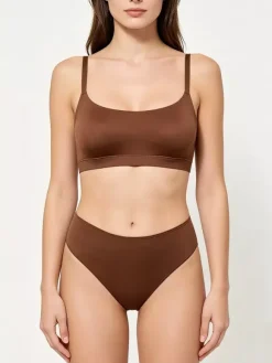 Ensemble soutien-gorge et culotte marron 2 pièces