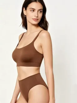 Ensemble soutien-gorge et culotte marron 2 pièces