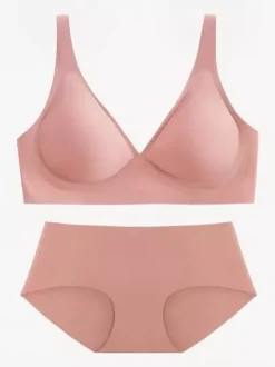 Ensemble soutien-gorge et culotte abricot clair (2 pièces)