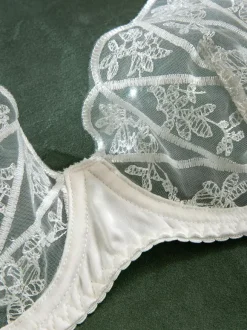 Ensemble soutien-gorge et culotte blancs en dentelle deux pièces pour la mariée