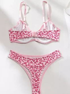Ensemble soutien-gorge et culotte deux pièces jaune à imprimé floral pour la mariée