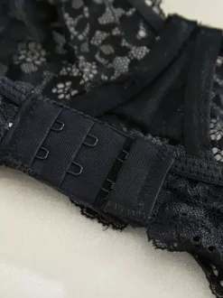 Ensemble soutien-gorge et culotte 2 pièces en dentelle jaune transparente à lacets