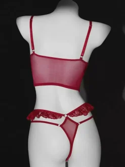 Ensembles 2 pièces en dentelle pour lingerie grandes tailles