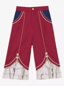 Ensembles robe Lolita Ouji cape rouge Knight Legion haut à manches longues et volants classiques pantalon et cape